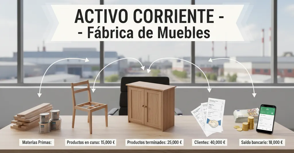¿Qué es el activo corriente o circulante en Contabilidad? - Con ejemplos 2 ejemplos de activo corriente en contabilidad de una tienda de muebles