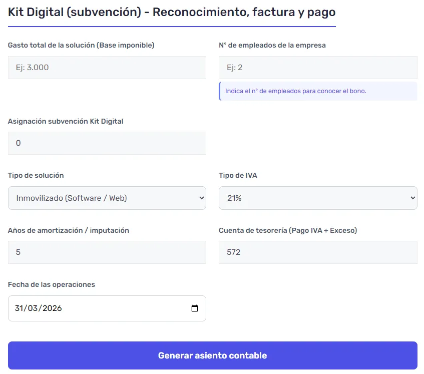 Cómo contabilizar el Kit Digital | Asientos contables y ejemplos 2 simulador de asientos contables del Kit Digital.png